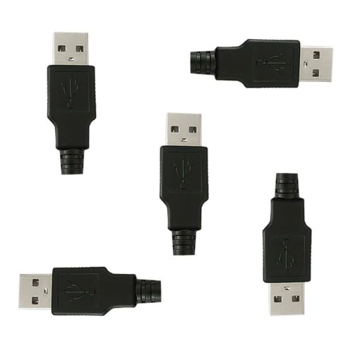 BlingKingdom 5 Sets USB Type A 4 Pin Male Jack Connector Adapter Plug Socket Connector Solder Welding Plate for DIY USB Power Supply Breadboard