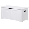 39.4'' Flip-Top Toy Box Storage Chest with 2 Safty Hinges Bed End Bench White