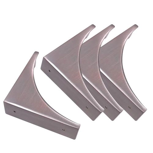 Sutfmwe Corner Guards - Metal Table Corner Protector, Silver Decorative Corner Brackets and Corner Guards for Wood Box, Desks, Wooden Frame, Doors Furniture Hardware Accessories - 4 Pack