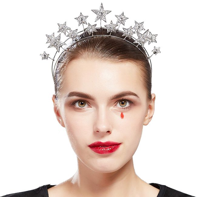 Coucoland Vintage Halo Crown Headpiece Goddess Halo Crown Costume Spike Head Piece (Silver)