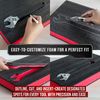 Precision Defined Tool Box Foam - Protective Inserts for Cases, Polyethylene Tool Foam for Cases, Cushion Insert for Toolboxes - Black/Red (45.7 x 30.4 x 5 cm, 3 pack)