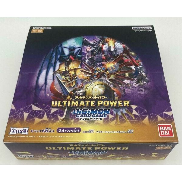 BANDAI Digimon Card Game Booster Ultimate Power Box BT-02 Factory Sealed