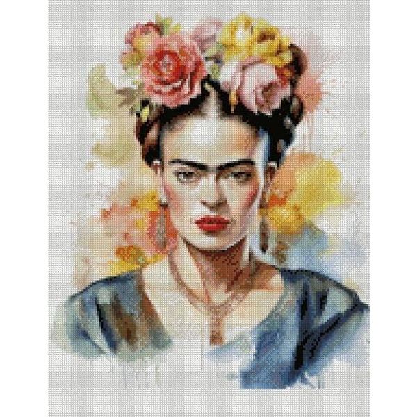 Frida Portrait (3) Cross Stitch Kit 14ct Cotton 150x 200 Stitches 26x37cm Counted Cotton Celebrity