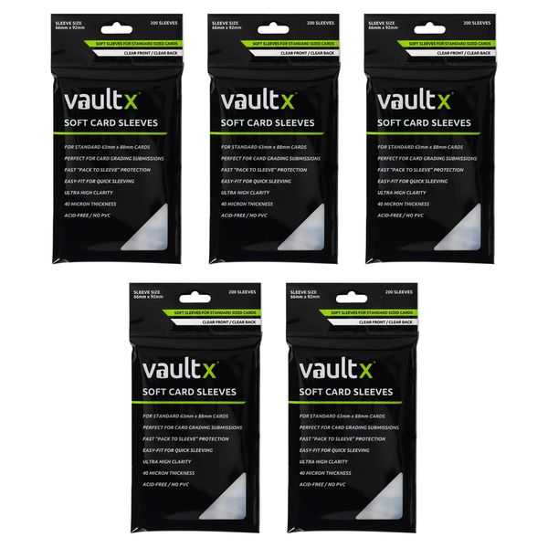 Vault X Soft Trading Card Sleeves - 40 Micron High Clarity Penny Sleeves for TCG (1000 Pack)