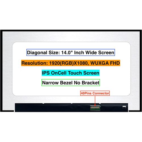 EM EMAJOR TECH New Screen Replacement for LP140WFB-SPF4 LP140WFB(SP)(F4) 1920X1080 FHD OnCell Touch Replacement LED Screen Display with Set of Tape and Tools