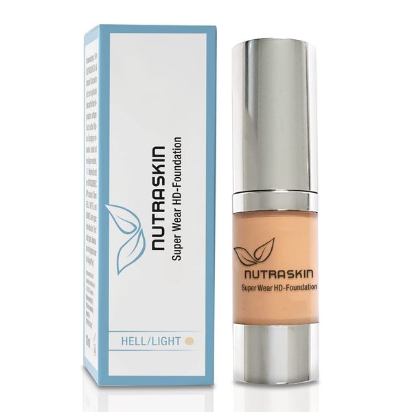 Nutraskin Super Wear HD Foundation Light - Liquid Foundation Makeup for a Radiant Complexion I Waterproof and Long-Lasting Primer Make Up I Made in Germany I 15ml