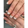 12x Press on False Nails Polished Painted French Manicure Style Kit Beauty Set