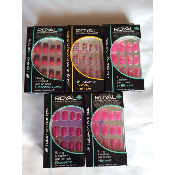 Clearance 5 x Royal Glue on Nail Tips - No Glue