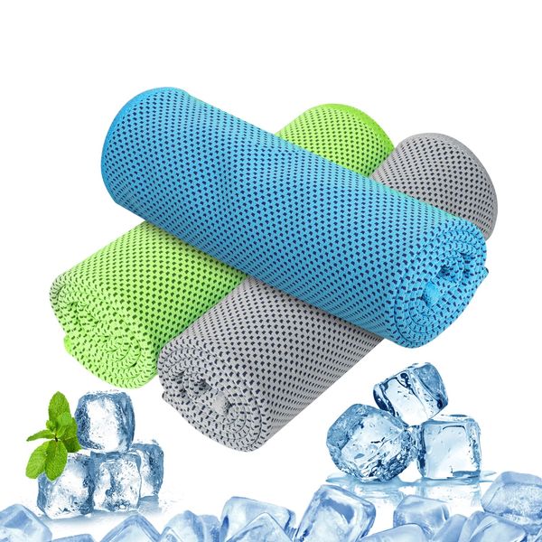 SAIVEINA Cooling Towel, Cool Towel, Cool, Heatstroke Prevention, Quick Drying Towel, Polyester, Super Absorbent, Sweat Absorbent, Quick Drying, UV Protection, Lightweight, 100% Cooling Fiber, Instant