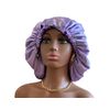 Love Fulfilled Satin Bonnet Extra Large Double Layer Reversible Adjustable Women Silky Satin Bonnet (Royal Purple & Lavender)