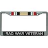Iraq War Veteran Chrome License Plate Frame