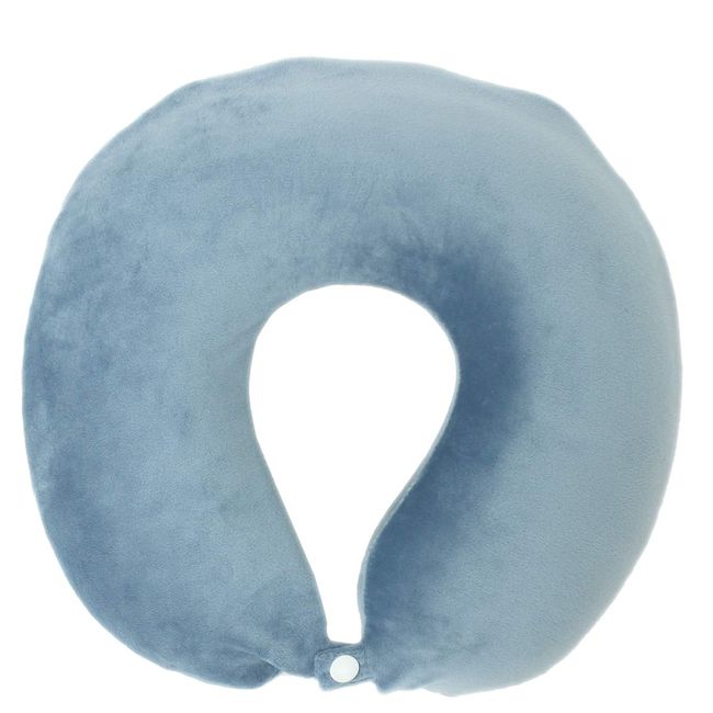 MTR1005-73 Merry Night Pillow, Memory Foam Neck Pillow, Blue, U-Shaped, Removable and Washable Cover, Neck Button, Prevents slipping, Urethane Nap Pillow, Stomach Sleeping, Office, Desk Work, Resting, Driving Travel, Travel