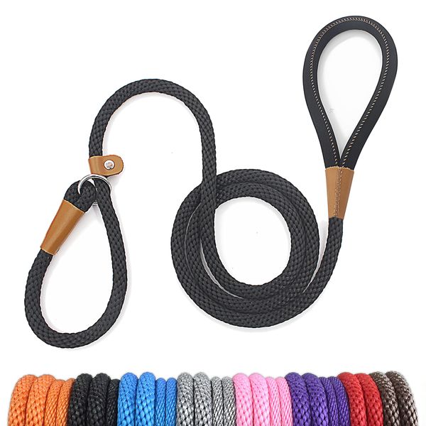 lynxking Dog Leash Slip Lead 5 6 8 FT Dog Training Leash Strong Heavy Duty Braided No Pull Training Lead Leashes for Small Medium Large Dogs