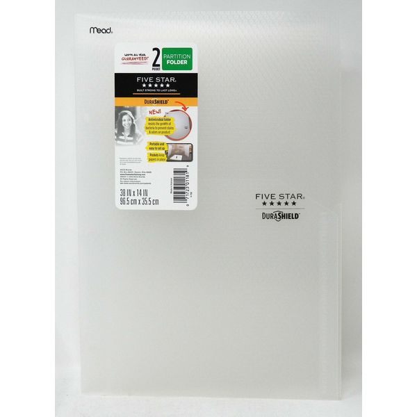 Five Star Anti-Microbial Partition Expanding File Folder