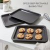 PNJB 3Pcs Deep Rectangle Baking Tray, Nontoxic Cookware, Heat Resistant and Rust-Less, Nonstick and Dishwasher, Nonstick Rectangular Bake Pan,