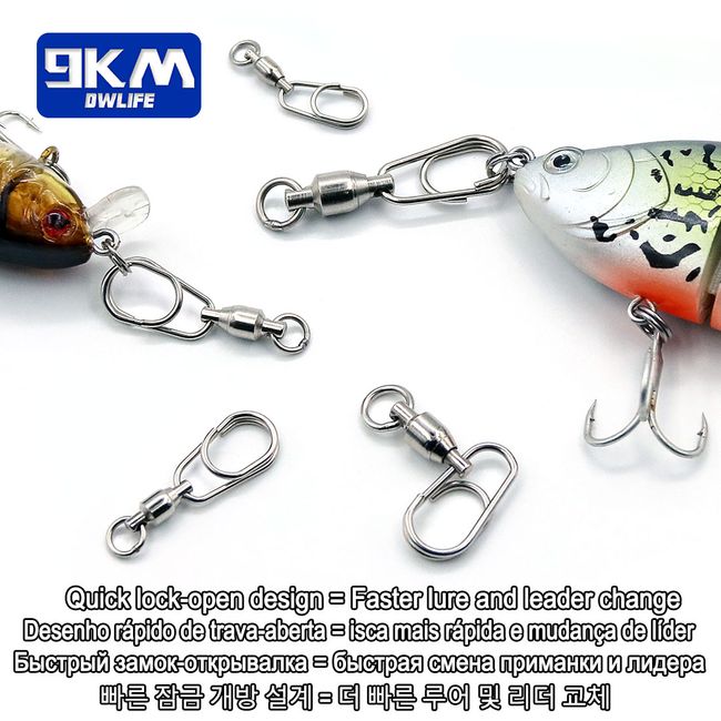 Fishing Rolling Swivel Snap Fishing Hook Fast Connector Solid Rings Fi –  9km-dwlife
