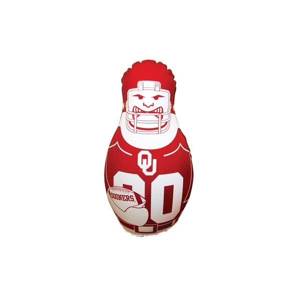 Fremont Die NCAA Oklahoma Sooners Bop Bag Inflatable Tackle Buddy Punching Bag, Mini: 12" Tall, Team Colors