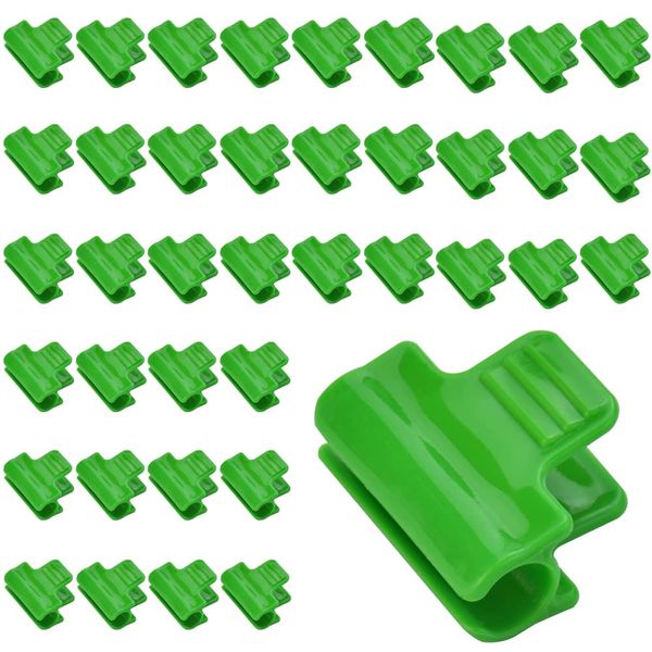 JUNMEIDO 40 Pcs Greenhouse Frame Clips Fixed Greenhouse Pipe Clamp Shading Film Row Tunnel Clip Windproof Greenhouse Film Clips Set for Greenhouses Frame Shelters