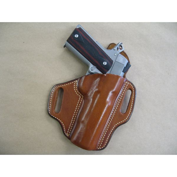 Rock Island 5" 1911 OWB Leather 2 Slot Molded Pancake Belt Holster CCW TAN RH