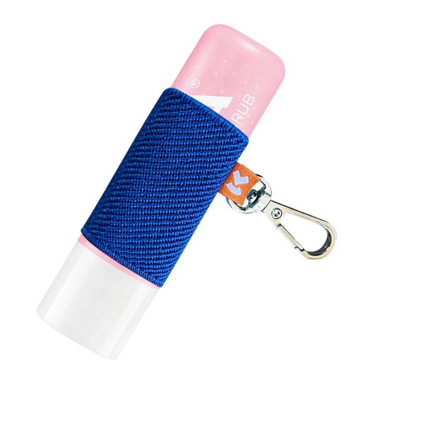 VCASE LipBalm Holder with Keychain, Lipstick Holder Keychain, Lip Gloss Holder Keychain, Never Lose Your Lip Balm, Lip Gloss or Lipstick with Cute Elastic Lip Balm Keychain Holder (Blue)