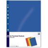 IG Design - A4 Size Coloured Punched Poly Pockets, Assorted Colours, Pack of 25
