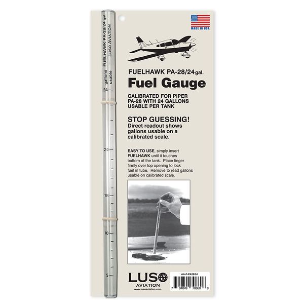 Luso Aviation Fuelhawk Aircraft Fuel Gauge, Piper PA-28 - 24 gallon