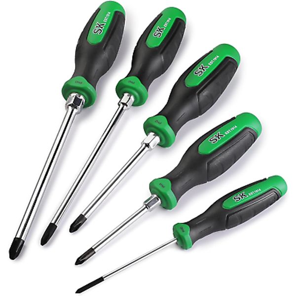 5-Piece Phillips Screwdriver Set, Magnetic Screwdriver Set, S2 Steel, Suregrip H