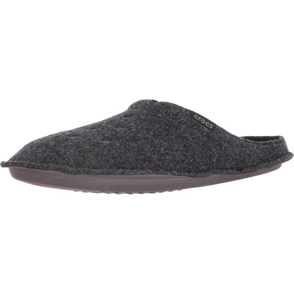 Crocs unisex adult Men's and Women's Classic | Fuzzy Slipper, Black/Black, 14 Women 12 Men US