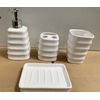 4Pc Ceramic Bathroom Accessory Set Soap Dispenser Toothbrush Holder Dish White