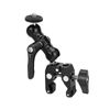 SZRIG Multifunction Ball Head Clamp Magic Arm Adapter with Bottom Clamp Super Sturdy Central Locking Knob (Black)