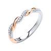 Sterling Silver & Rose Gold 0.10ct Diamond Eternity Ring - Size J-V (K)