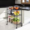 3 Tier Metal Organizer Adjustable Wire Rack Storage Shelving Unit w/ 4 Wheels