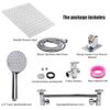 Chrome 8"Rain Shower Head with Handheld Spray Combo High Pressure Adjustable Arm