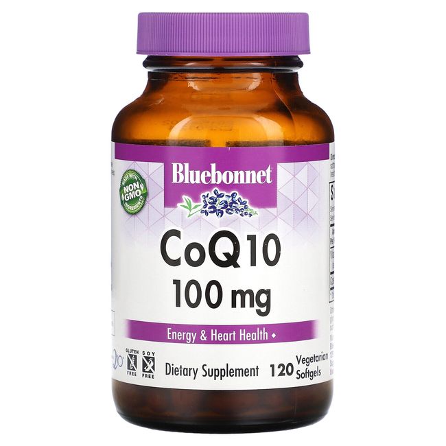 Bluebonnet Nutrition CoQ10 100 mg 120 Vegetarian Softgels Egg-Free, Fish Free,