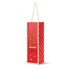 DEMDACO Mostly Nice Red 14 Inch Pine Wood Christmas Wine Bottle Accessory Lantern