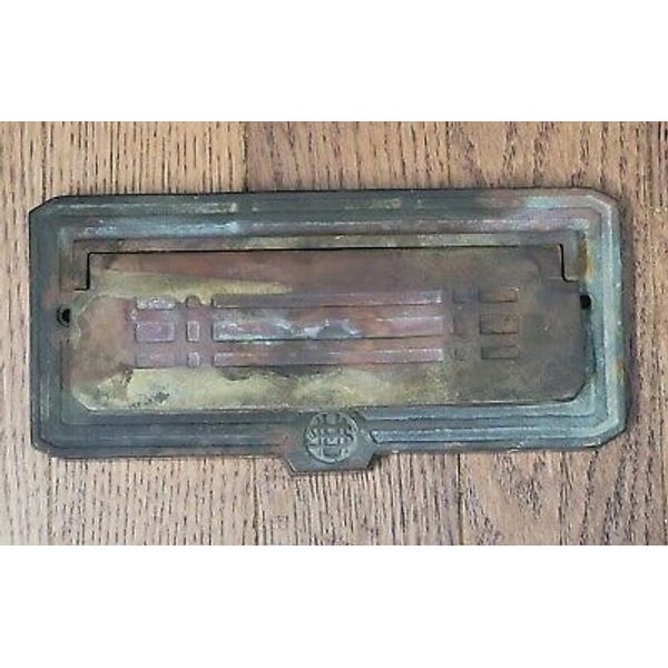 Vintage American Device Brass Copper Art Deco Mail Slot