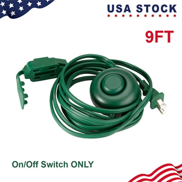 9 Feet Extension Cord with On/Off Switch, 3 Outlets Power Cord with Outlet Cover