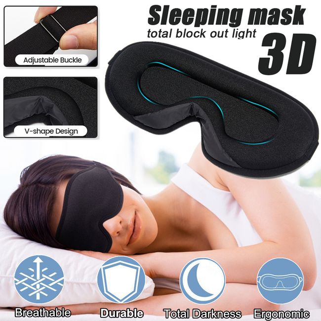 3D Eye Mask Travel Silk Sleeping Soft Padded Shade Cover Rest Relax Blindfold US