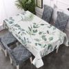 Walmsco Tablecloth Green Leaves Decor For Dining Room Kitchen Rectangular Table Cover 132 * 178cm