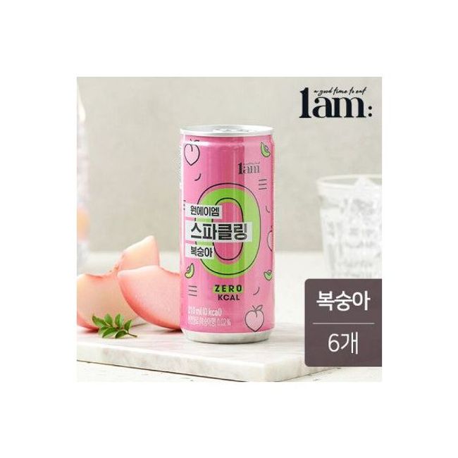 One AM Sparkling Peach Can 210ml X 6ea