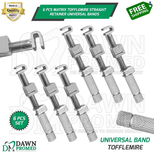 6 Pcs Matrix Tofflemire Straight Retainer Universal Bands Dental Instruments