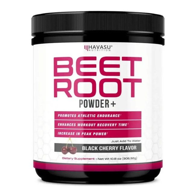 Havasu Nutrition Beet Root Powder + 10.8oz Workout BLACK CHERRY Exp 3/2025