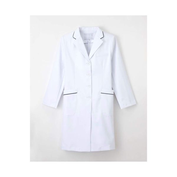 (nagaire-ben) nagaileben at Women's Single Cloth Long Sleeve White Coat FT – 4550 m Size Tee Navy