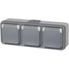 Legrand 191515 Plexo Triple Socket for Flush-mounting, Gray