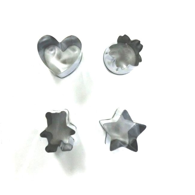 Honey Cook Arklands PS1360 Stainless Steel Vegetable Cutter, Small, 4 Piece Set (Cherry Blossoms, Hearts, Stars, Bears)