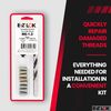 E-Z Hex Thread Repair Kit for Soft Wood Flush Threaded Inserts M6-1.0 x 20mm, Drill, Installation Tool