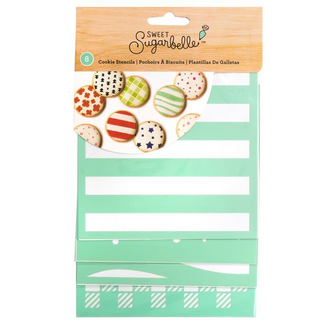 Sweet Sugarbelle Square Cookie Decorating Stencil-5x5 inch, Green, Cookies Tasty Plastic Quick Easy Sewing Scrapbooking Journaling Printmaking Paper Craft Office Home Card Stock DIY Card Making