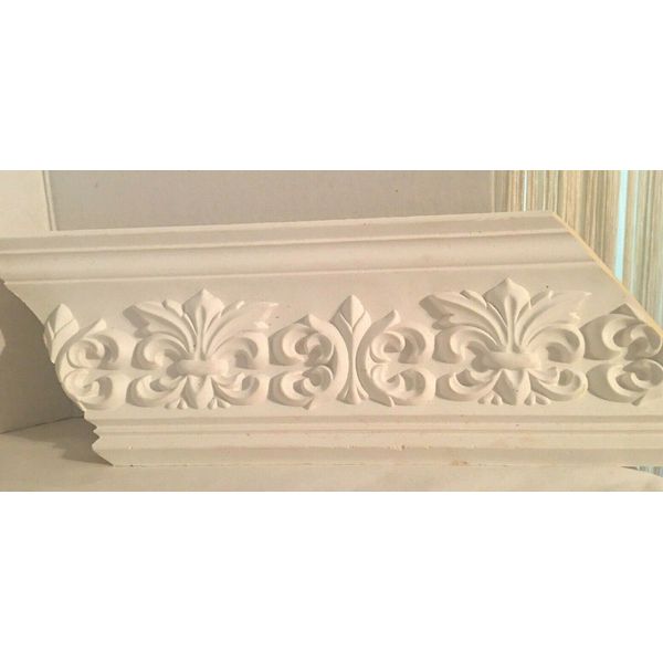 4 SETS FRENCH SALON CROWN MOLDING INSIDE/OUTSIDE CORNER 2 PIECE PAINTABLE WHITE