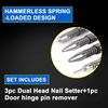 4-Piece Spring Loaded Nail Set with Pouch, Hammerless Nail Punch for Trim Work