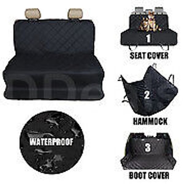 Quilted Rear Back Pet Seat Cover Hammock Boot Liner Black For NIssan Leaf